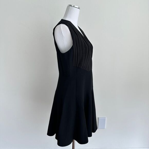 Victoria Beckham Dress 10 US Black Fit Flare Minimal Elegant Quiet Luxury Modest - Picture 4 of 14